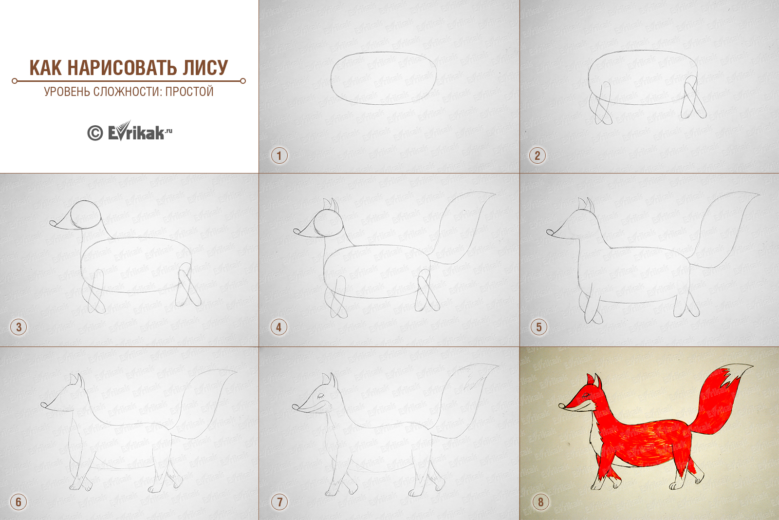 Как рисовать лисичку.