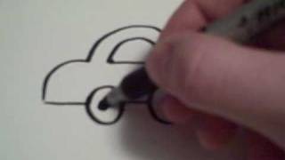 Видео: как нарисовать мультяшный автомобиль для детей