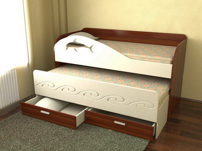 Кровать выдвижная с бортиками